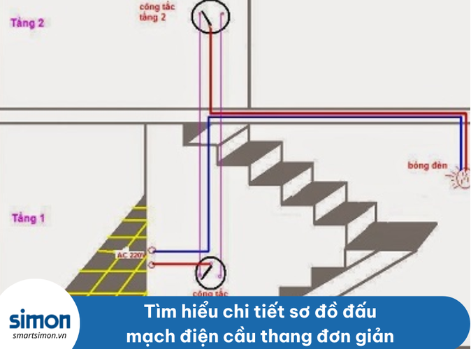 Tìm hiểu chi tiết sơ đồ đấu mạch điện cầu thang đơn giản