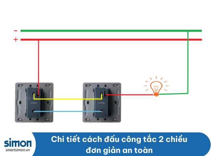 Chi tiết cách đấu công tắc 2 chiều đơn giản an toàn