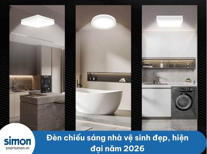 Đèn chiếu sáng nhà vệ sinh đẹp, hiện đại năm 2026