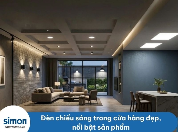 Đèn chiếu sáng trong cửa hàng đẹp, nổi bật sản phẩm