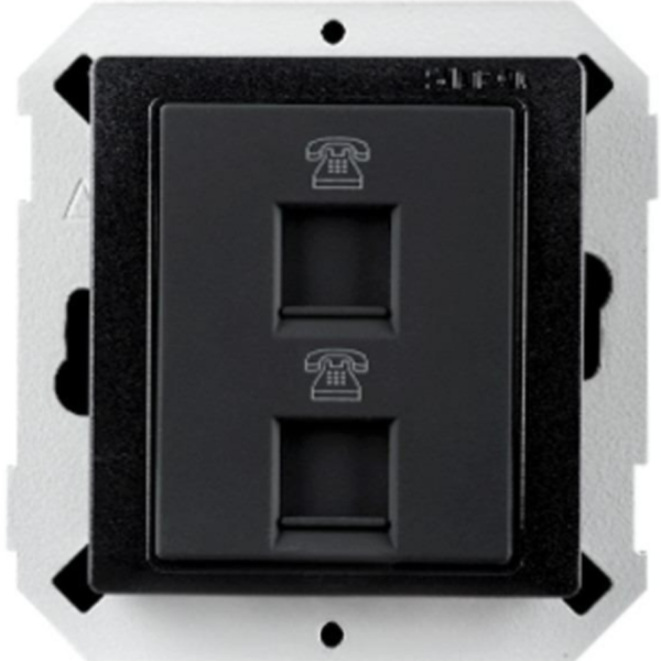 Module Ổ cắm điện thoại đôi (Black) V8 80488-26