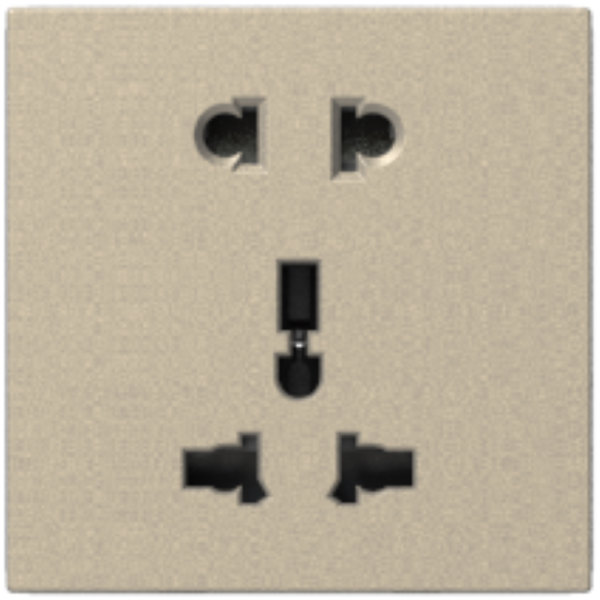 Module Ổ cắm 3 chấu đa tiêu chuẩn 10A và ổ cắm 2 chấu thường (Champagne) i7 701080-46