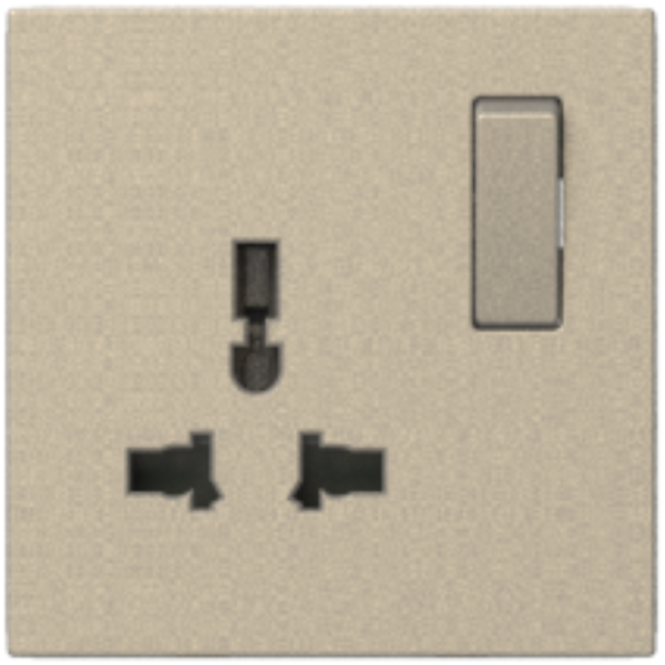 Module Ổ cắm 3 chấu đa tiêu chuẩn kèm công tắc (Champagne) i7 701089-46