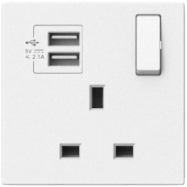 Module ổ cắm kiểu Anh 13A + USB i7 701384