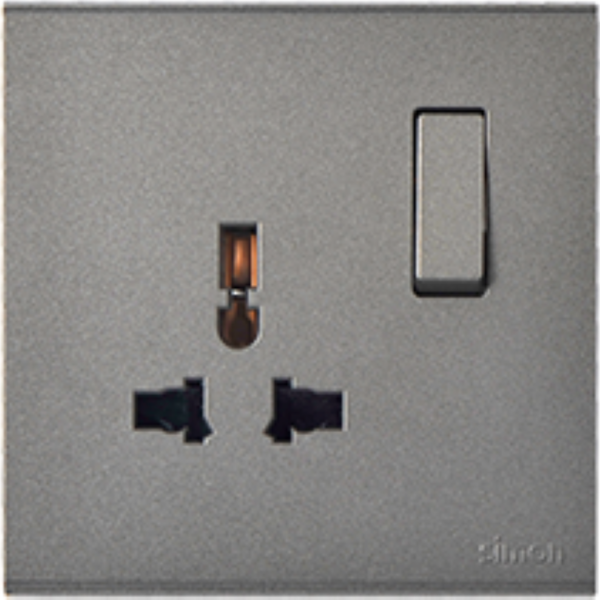 Bộ Ổ cắm đơn đa tiêu chuẩn 10A kèm công tắc (Grey) E6 721089-61