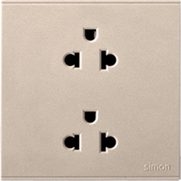 Bộ Ổ cắm đôi chuẩn Âu-Mỹ 16A (Champagne) E6 721287-46