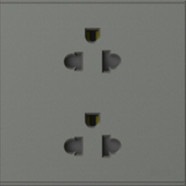 Bộ Ổ cắm đôi chuẩn Âu-Mỹ 16A (Grey) E6 721287-61