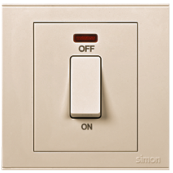 Bộ Công tắc đơn 20A, 1 chiều, 2 cực có đèn LED (Champagne) E6 722123-46