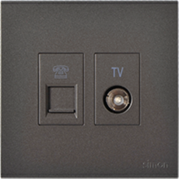 Bộ ổ cắm TV và điện thoại (Grey) E6 725301-61