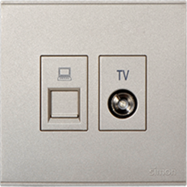 Bộ ổ cắm Tv và dữ liệu Cat6e (Champagne) E6 725302-46