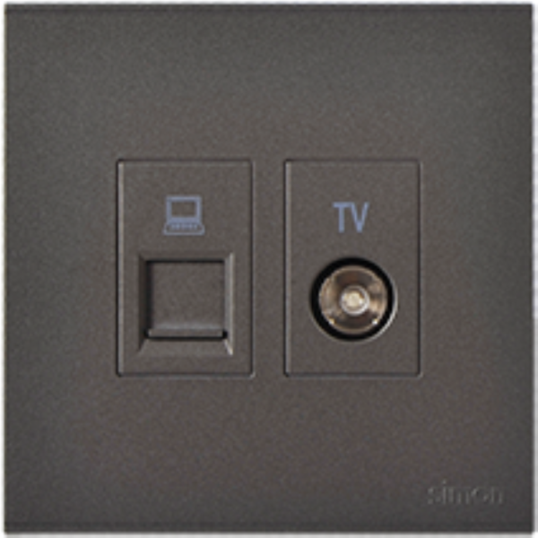 Bộ ổ cắm Tv và dữ liệu Cat6e (Grey) E6 725302-61