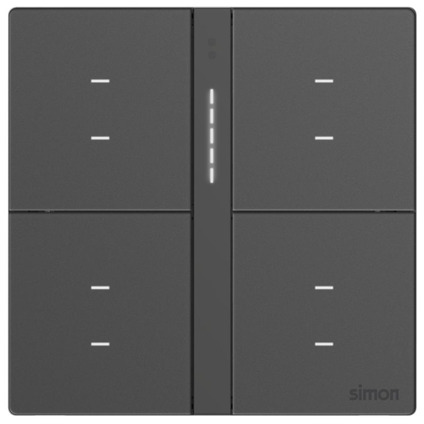 Bộ Công Tắc Bối Cảnh Tám Thông Minh Simon M7 Smart Gem Màu Xám 66E8025GTY-4D