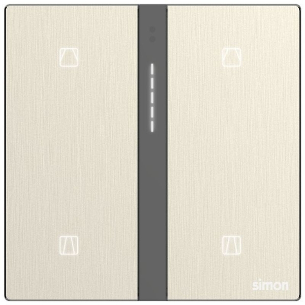 Bộ Công Tắc Rèm Cửa Đôi Thông Minh Simon M7 Smart Metal Màu Vàng Gold 66E8014MTY-2C