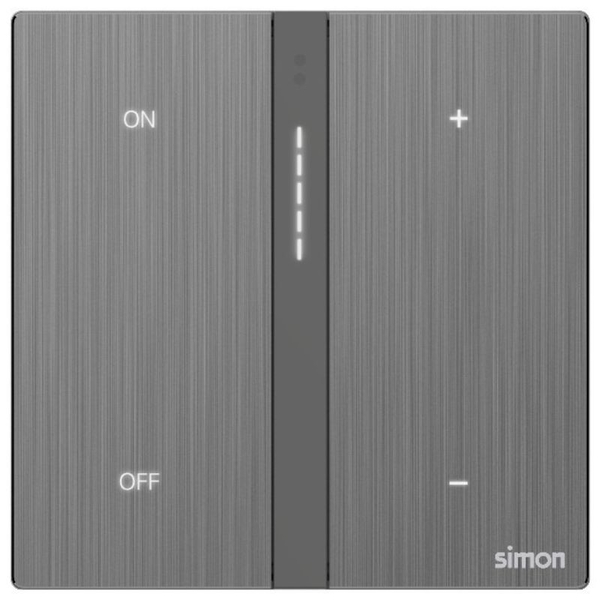 Bộ Công Tắc Dimmer Đơn Thông Minh Simon M7 Smart Metal Màu Xám 66E8015MTY-2B