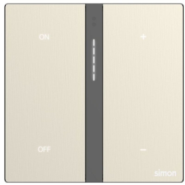 Bộ Công Tắc Dimmer Đơn Thông Minh Simon M7 Smart Metal Màu Vàng Gold 66E8015MTY-2C