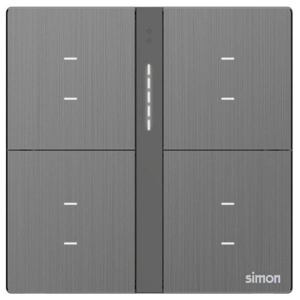 Bộ Công Tắc Bối Cảnh Tám Thông Minh Simon M7 Smart Metal Màu Xám 66E8025MTY-2B