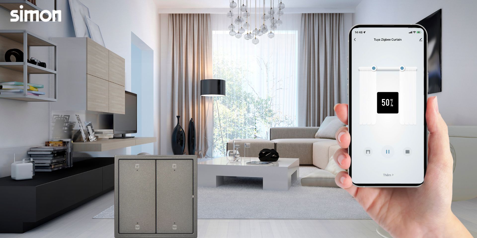 Giải pháp nhà thông minh cho điều khiển rèm cửa cổng tự động