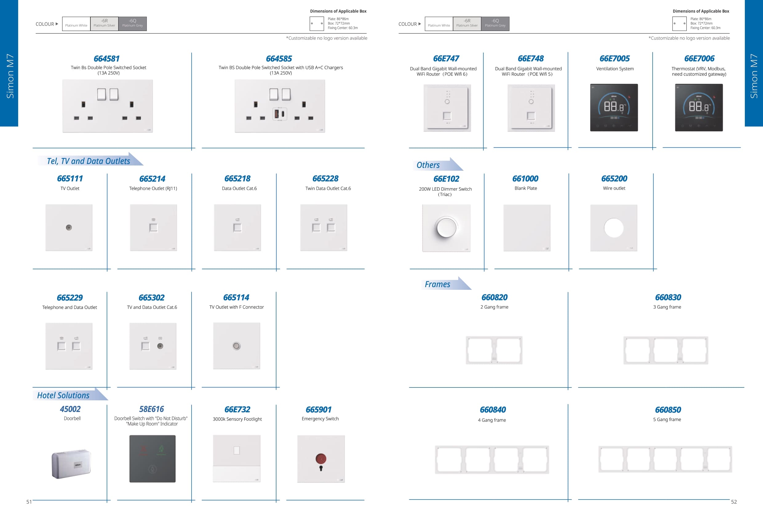 Catalogue công tắc Simon M7 Smart