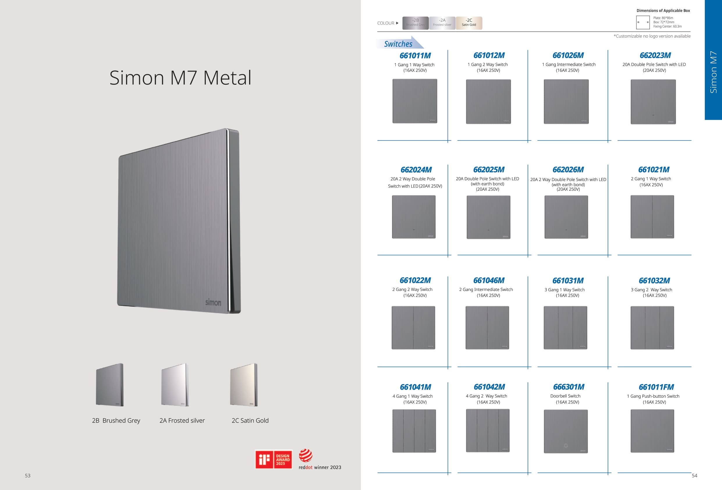 Catalogue công tắc Simon M7 Smart