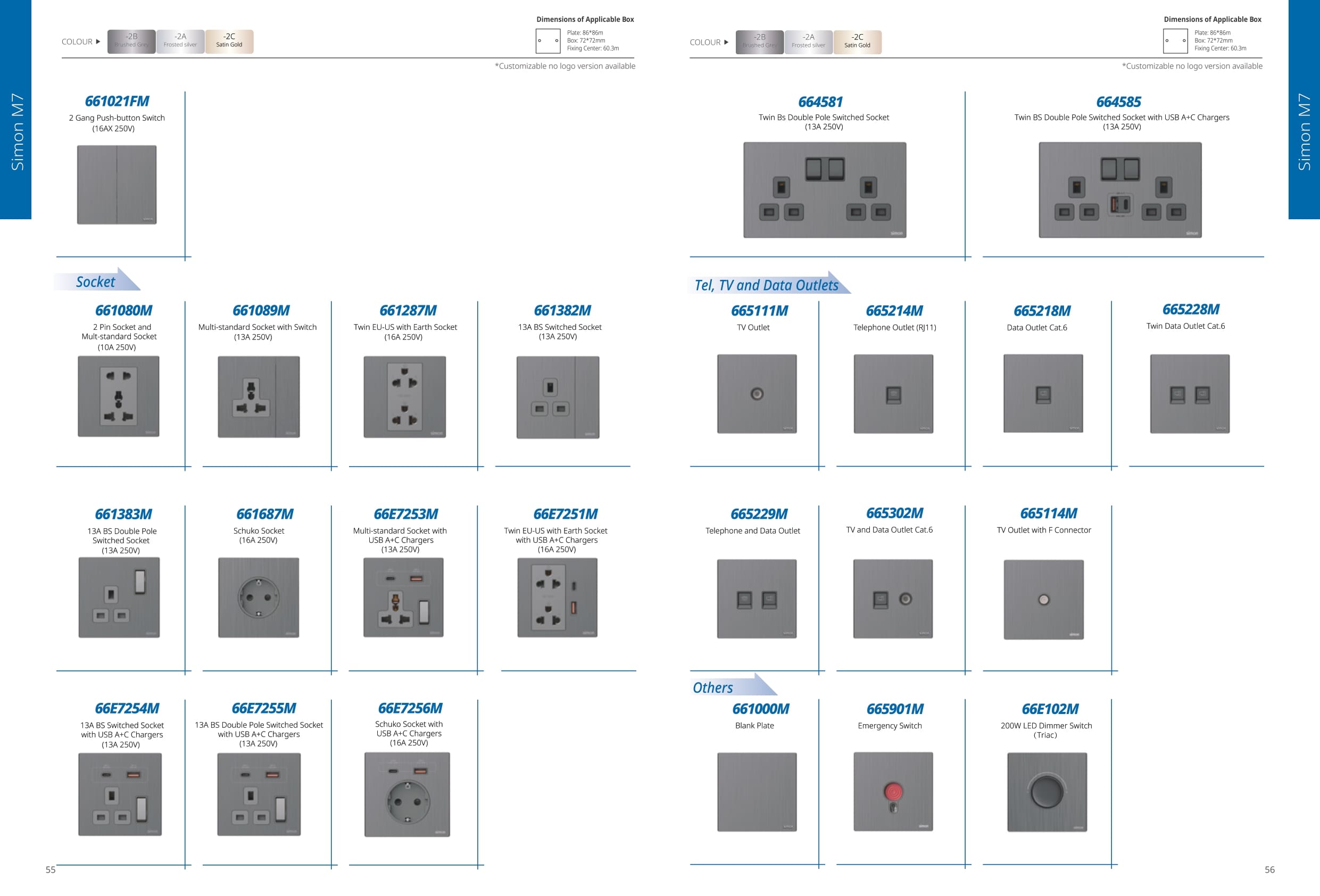 Catalogue công tắc Simon M7 Smart