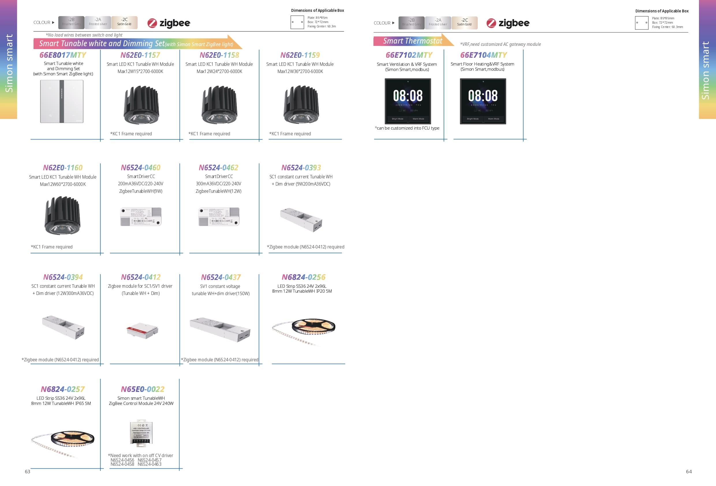 Catalogue công tắc Simon M7 Smart