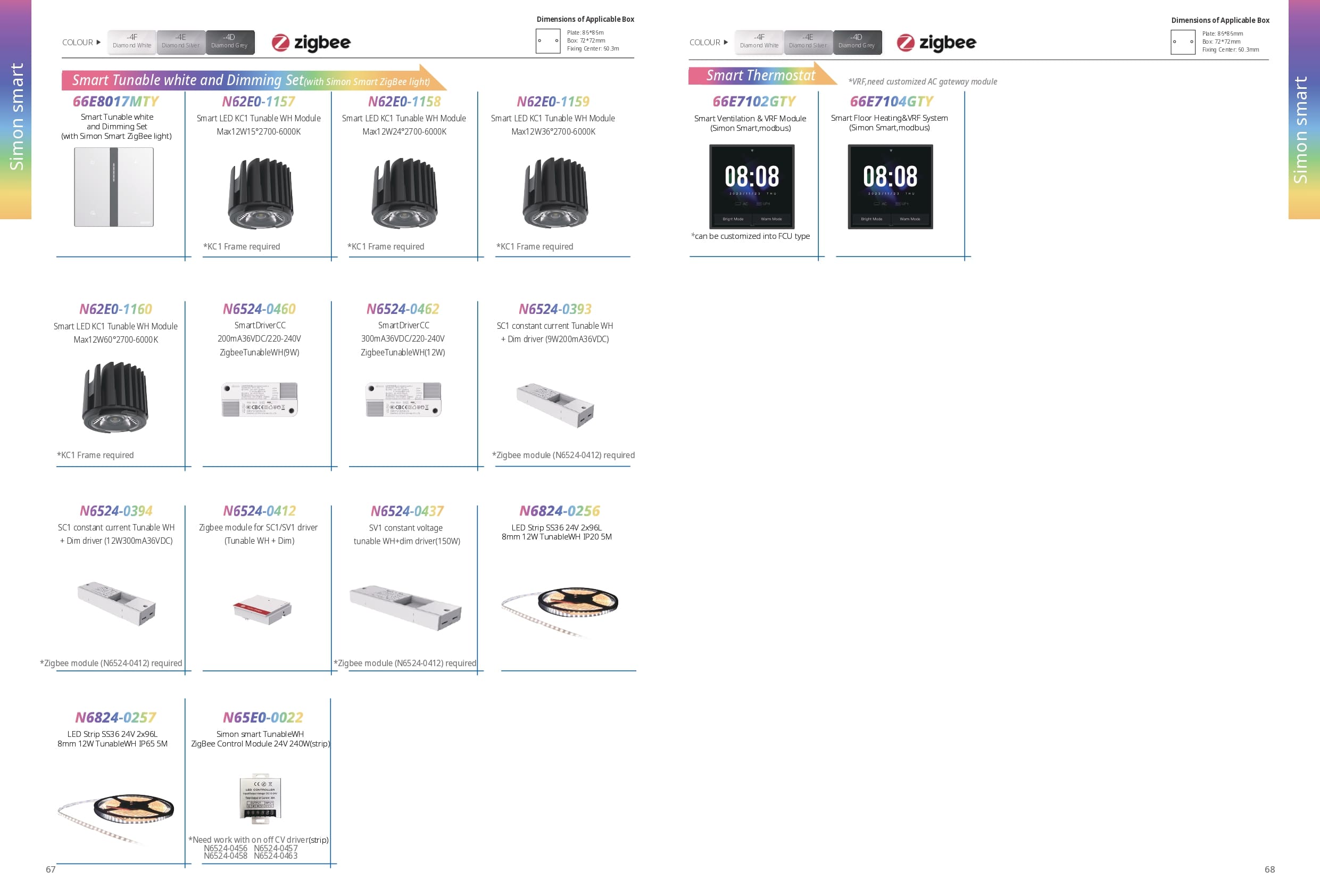 Catalogue công tắc Simon M7 Smart