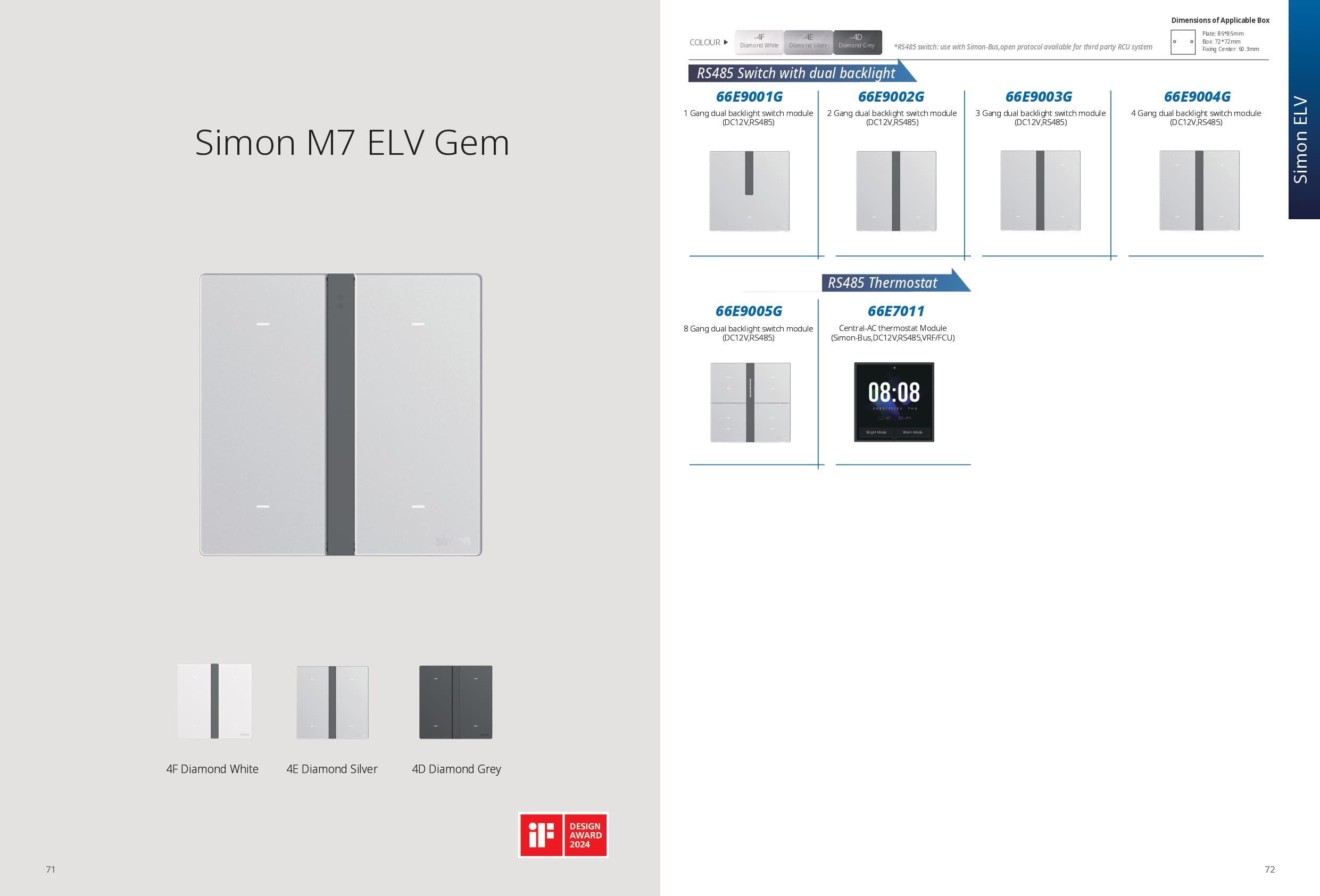 Catalogue công tắc Simon M7 Smart