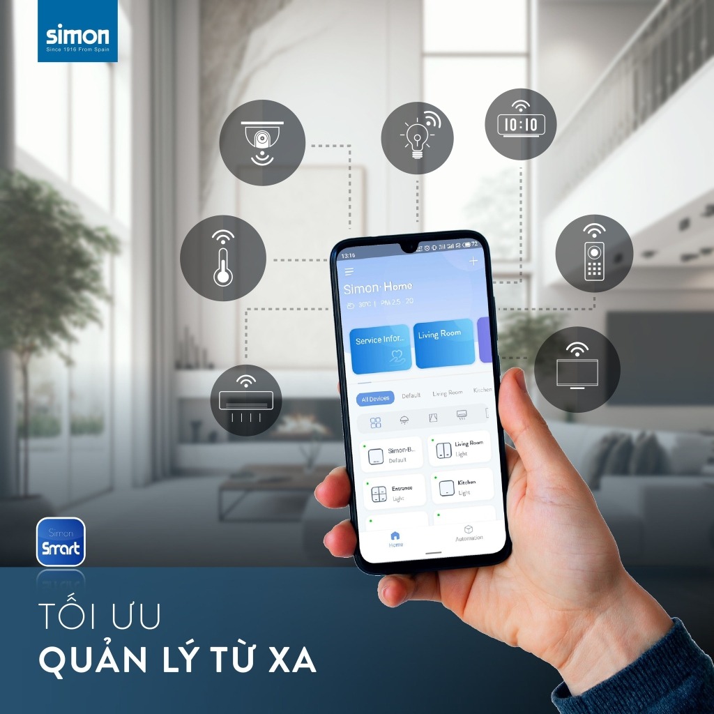 Simon Smart là thương hiệu thiết bị điện thông minh được tin dùng và lựa chọn