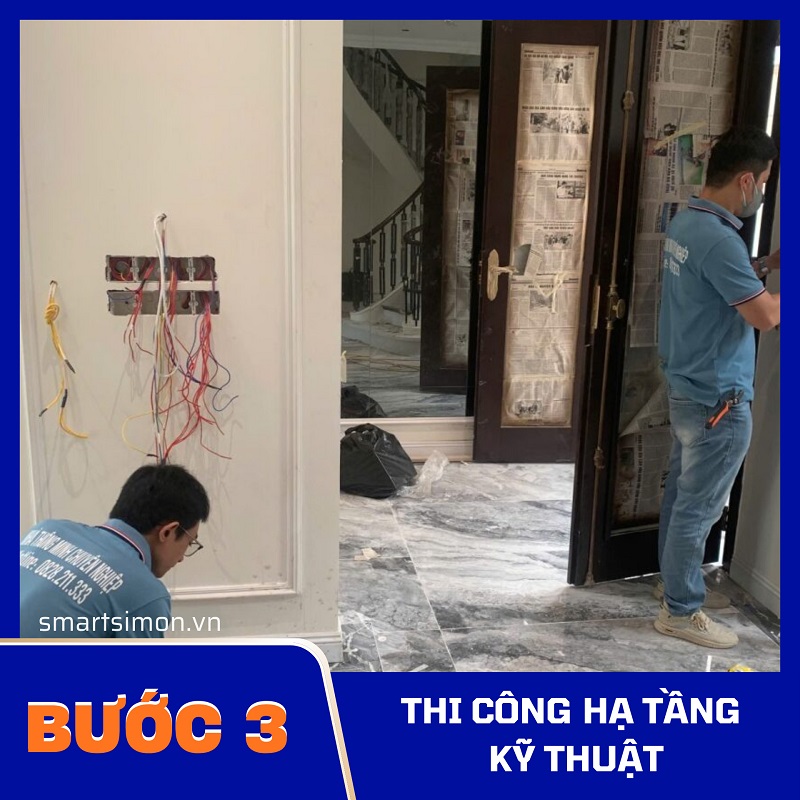 Thi công hạ tầng kỹ thuật  cho quy trình thi công nhà thông minh