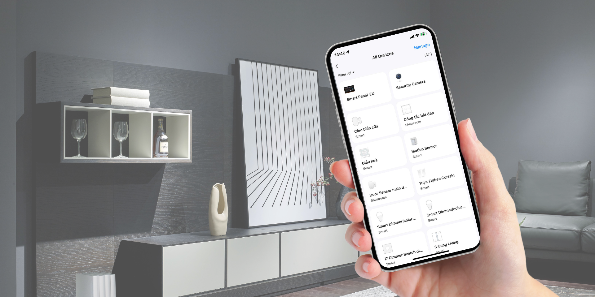 Với thiết bị điện Simon bạn sẽ dễ dàng điều khiển căn nhà của bạn chỉ với một chiếc điện thoại Smartphone